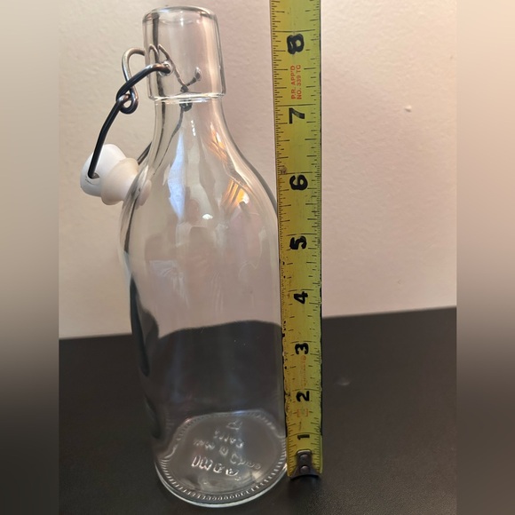 Ikea Korken Bottle Decanter Clear Glass Metal & Silicone Swing Lock Lid - Picture 5 of 5